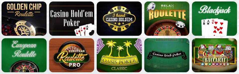 Jeux de table au ORIENT XPRESS CASINO