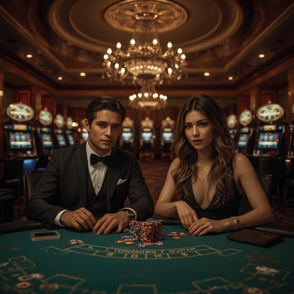 Deux joueurs de poker dans un Orient Xpress Casino